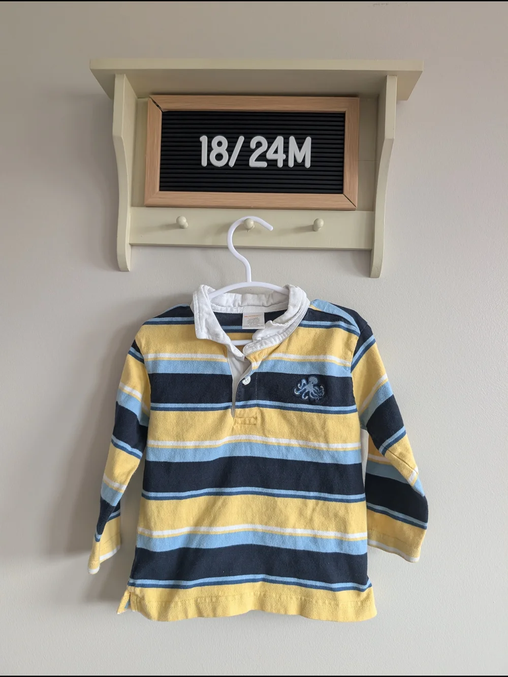 Gymboree Yellow, Navy & Light Blue Striped Polo